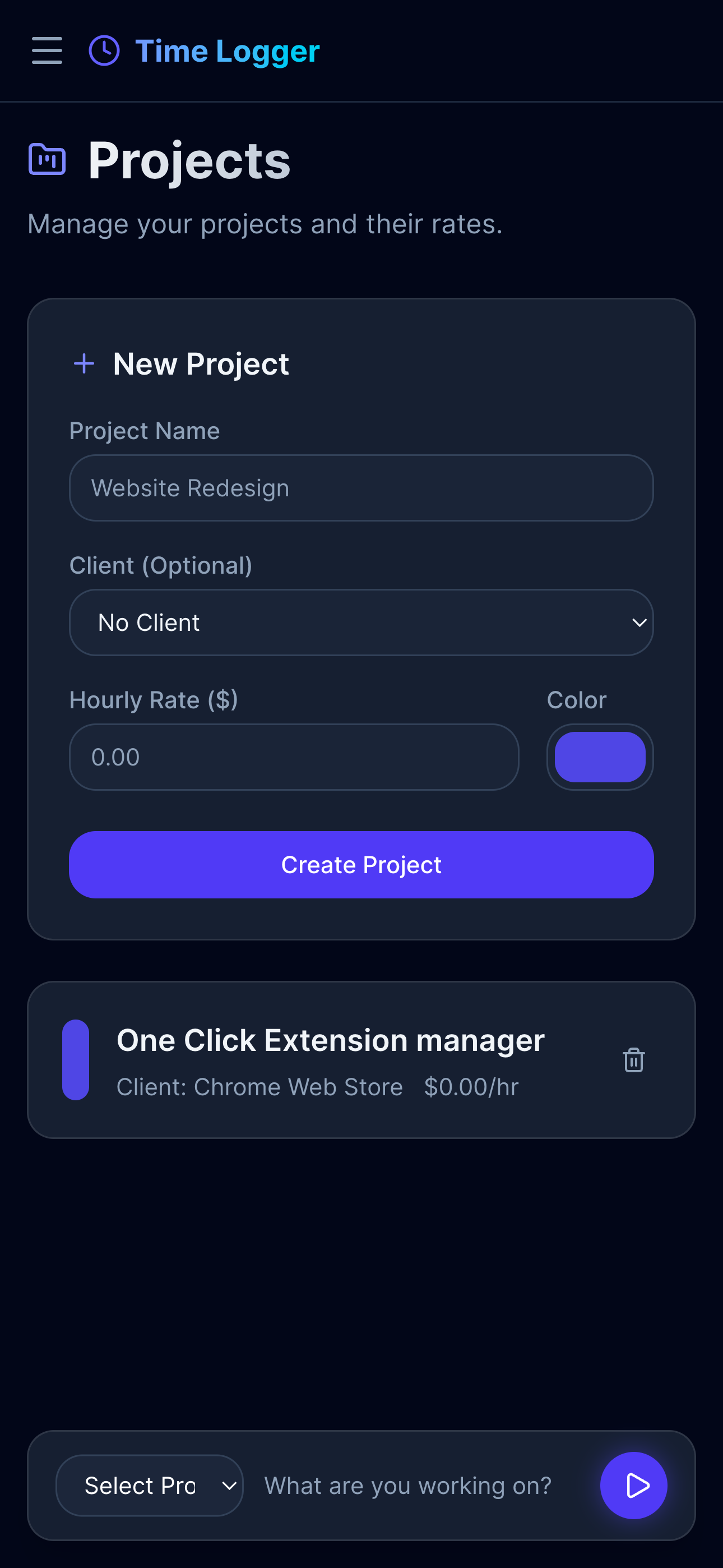 Manage project details